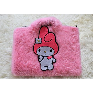 Melody Pink Laptop Bag Rasfur Fur Thick 10-17 Inch Softcase Leptop Macbook Notebook Hello Kitty