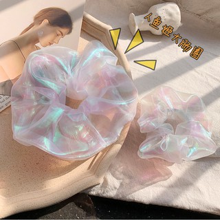 Ohaya丨Mermaid ScrunOhayaies Hair Ring Headwear Reflective Color Laser Hair Ties Rope Summer Women Ponytail Hair Accessories Girls Hairbands Gifts