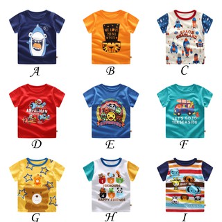 Kids Baby Boys T-Shirt Cartoon Printing Short Sleeve Summer Tee Shirts Tops