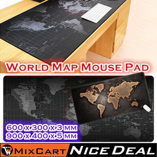 【7.7】Extended Gaming Mouse Pad - Large Desk Keyboard Pad - Non Slip Water Resistant Rubber Base World Map