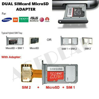Dual SIM Card MicroSD Extender Adapter