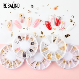 Rosalind Nail sticker1 Box 3D Golden Mixed Shapes Studs Charm Metal Nail Art