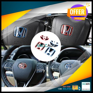 [Shop Malaysia] Honda Toyota Steering Wheel Emblem Logo Sticker Car Accessories Vacc Auto (1)