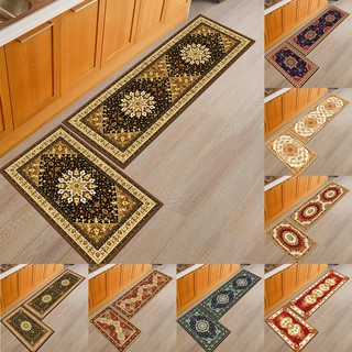 BK✿Soft European Style Floral Print Rug Doormat Bathroom Bedroom Floor Carpet
