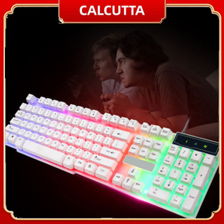 CAL_Colorful Rainbow LED Illuminated Backlight USB Wired Desktop Gaming Keyboard