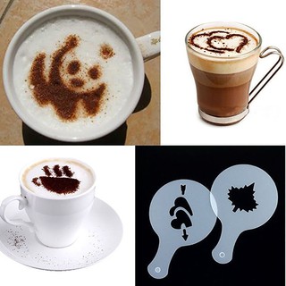 BK✿16Pcs Coffee Cappuccino Latte Templates Art Stencil DIY Decoration Mold