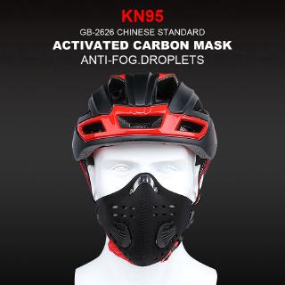 KN95 Cycling Face Mask PM 2.5 Anti-Pollution Filter Bike Mask Activated Carbon Breathing Valve Sports Mask With 2 Filter