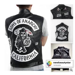 Sons of anarchy motorcycle punk Leather Vest