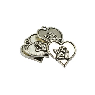 50pcs Tibetan Silver Heart Cupid Charm Jewelry DIY Charms Dangle Pendant