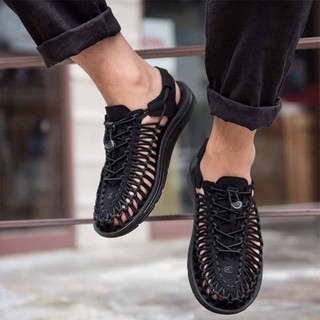 🔥BillyShop🔥 Keen Uneek Flat-M Couple Fashion Sandals Beach Shoes / Pure Black