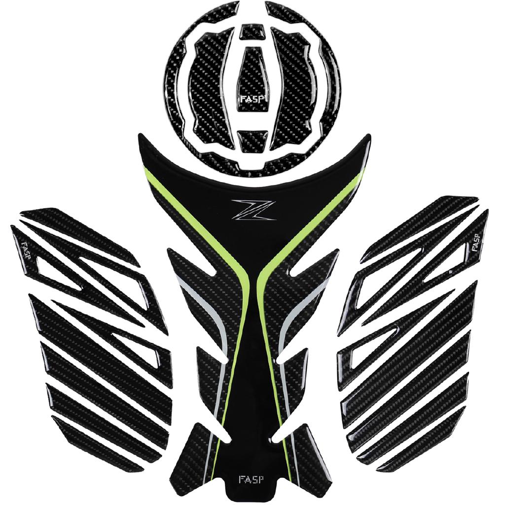 5D Real Carbon Fibre Resin Gel Motorcycle Tank Pad Sticker Cap Decal Emblem for Kawasaki Z900 NINJA 650 400