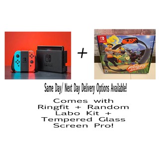Nintendo Switch Gen 2 + RingFit + Labo Kit (1)