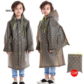 MAC_Children Kids Raincoat Impermeable Poncho Hooded Schoolbag Cover Rainwear