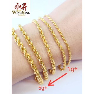 [Shop Malaysia] Wing Sing 916 Gold Hollow Rope Lano Bracelet / Empty Pintal Gold Chain Bracelet 916
