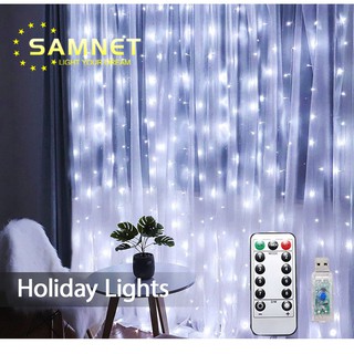 🔥Ready Stock💥with Hook LED USB Curtains String Lights With Hook Garland Fairy Light Garden Decoration Indoor Lighting For Home Bedroom