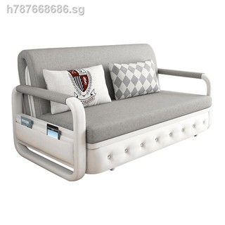 ♙﹍☂Folding sofa bed dual-use small family multifunctional sitting room double single can unpick and wash cloth art