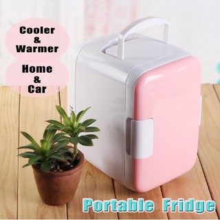 Good🔥Portable Mini Fridge Cooler & Warmer Auto Car Boat Home Office AC&DC Pink BS 4L (1)
