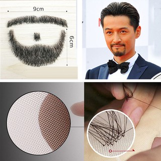Fake Beard Man Mustache Makeup 100% Human Hair Real
