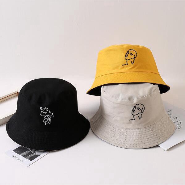 Fashion Letter Print Fisherman Hip Hop Bucket Hats Women Sunscreen Folding Hat