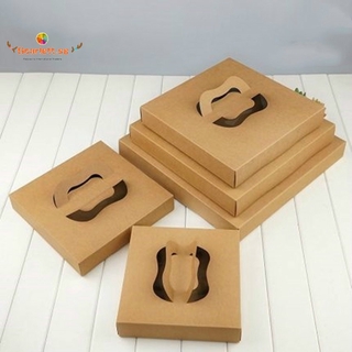 15pcs/lot Kraft Paper Portable Pizza Box Pizza Baking Packing Boxes Pizza Takeaway Box For the Bakery Party Food Packaging Supply