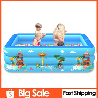 Inflatable Pool Baby Swimming Pool Kids Pool Inflatable Ball Pool Portable Pool 3 Rings Pool