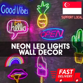 [🇸🇬SELLER] Neon Signage Words Bar Style Sign LED Light USB Powered Ramadan Hari Raya Wall Lights Decoration Game Room