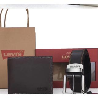 Men's belt & wallet gift set business Waistband pin buckle double-sided leather belt belt wallet