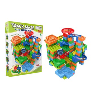 🇸🇬 248PCS Children marble run building block toy |Track Maze |Marble run |funny blocks (1)