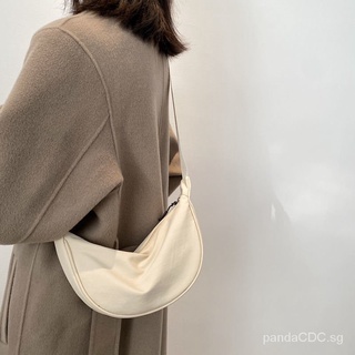Spot🚀Send2021New Nylon Crossbody Bag Women's Fashionable Dumpling Bag Lightweight Small Shoulder Bag Underarm Bag All-Match Canvas Bag