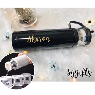 Old School Thermal Flask with Cup 2in1 Personalised Name Customization Gift