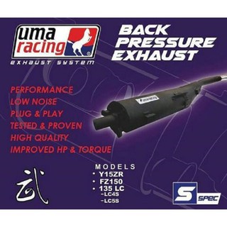 100% Original Uma Racing Exhaust Back Pressure/TRU Pressure LC135/Y15ZR/RS150/BELANG