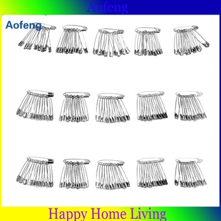 ✿Ready Stock✿[aofeng]60pcs Silver Tone Metal Stainless Steel Brooch Badge Jewelry Safety Pins