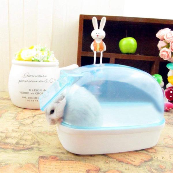 Dustproof Plastic Cute Small Pet Hamster Bathroom Sauna Bathtub Playing Box