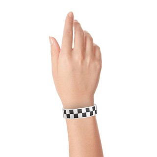 100pcs READY STOCK Tyvek Wristbands Printed Checkered