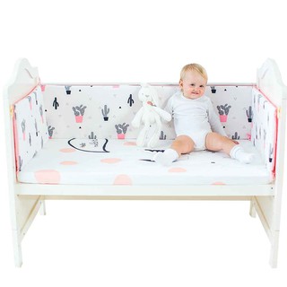 SPL-Newborn Bed Bumper Cartoon Pattern Baby Crib Protector Infant Cot Cotton Be