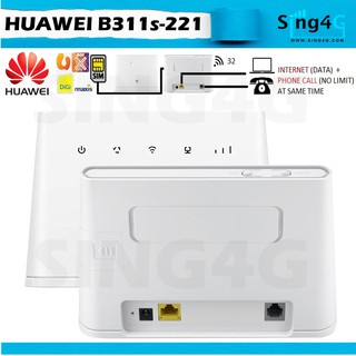 Huawei B311 B311S221 4G 150Mbps Direct Sim Router 1 LAN 32 Wifi FOR SINGTEL STARHUB M1 TPG