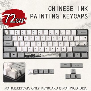 Hot OEM Profile PBT Sublimation Chinese Lnk Painting Keycap for 60% Anne pro 2 Royal Kludge RK61 Geek GK61 GK64
