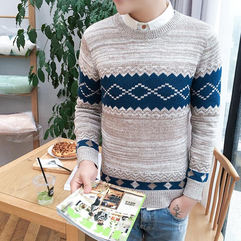 Autumn Sweater New Male Teenage Couple Korean Knitted Sweater Men's Sweater