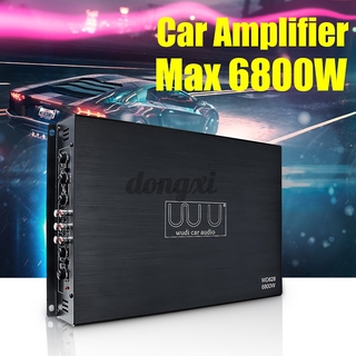 12V 6800W 4CH Car Power Amplifier Class AB AMP Subwoofer Bridge Connection Bass