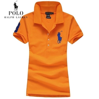 2021 Ralph Laurens 100% Cotton Lady Polo Shirt Women's Shirt T-shirt Wild Short-sleeved Lapel Polo Shirt Women's Cotton T-Shirt Polo Collar Short Sleeve Slim T-Shirt Tops