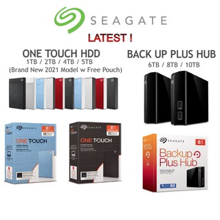 (Free HDD Pouch) Seagate ONE TOUCH HDD / Back Up Plus Hub Portable External HDD - USB 3.0