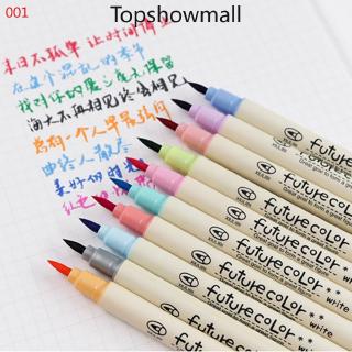 [Ready Stock] 10 pcs Write Brush pen Color Calligraphy Marker Pens Set Stationery Drawing Art