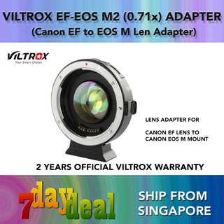Viltrox EF-EOS M2 0.71x Auto Focus Focal Reducer Speed Booster Lens Adapter (Use Canon EF Lens on Canon EOS M Camera)