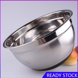 FL【New COD】Stainless Steel Mixing Bowl with Ergonomic Non-Slip Silicone Base Professional