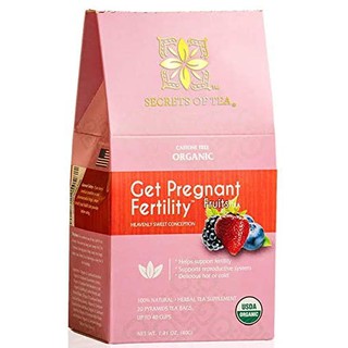Secrets Of Tea Get Pregnant Fertility Tea for Women to Help Get Pregnant Fast - Natural USDA Organic Caffeine-Free Herbal Tea Supplement for Fertility Support - Fruit Flavor (40 Servings)