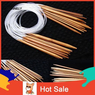 ■Cy 18Sizes 40/60/80/100/120cm Tube Circular Carbonized Bamboo Knitting Needle Set