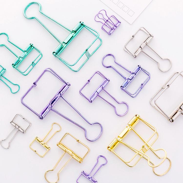 Metal Hollow Long Tail Clip Creative Stationery Handbook Lovely Color Office Documents Dovetail Clip Test Paper Clip