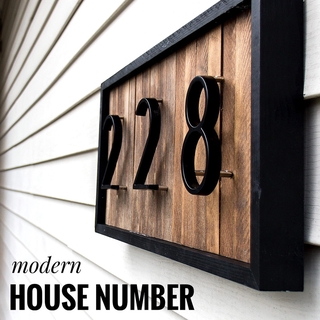 125mm Floating House Number Letters Big Modern Door Alphabet Home Outdoor 5 in.Black Numbers Address Plaque Dash Slash Sign #0-9 (1)