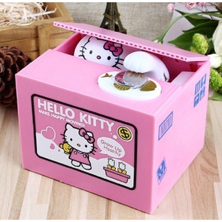 Hello Kitty Cute Kids Automated Steal Coin Money Box Piggy Bank Storage Saving