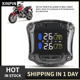 Xinpin Motorcycle Tire Tyre Pressure Monitoring with 2 External Sensor TPMS